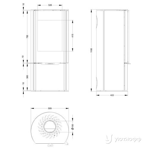 Отопительная печь Астов D2 из стали Отопительная печь Астов D2 из стали
