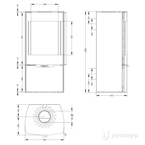 Отопительная печь Астов F 451 из стали Отопительная печь Астов F 451 из стали