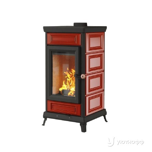 Отопительная печь Астов Майолика красный