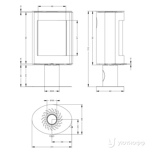 Отопительная печь Астов Oval из стали Отопительная печь Астов Oval из стали