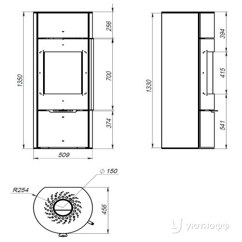 Отопительная печь Астов R1 L из стали Отопительная печь Астов R1 L из стали