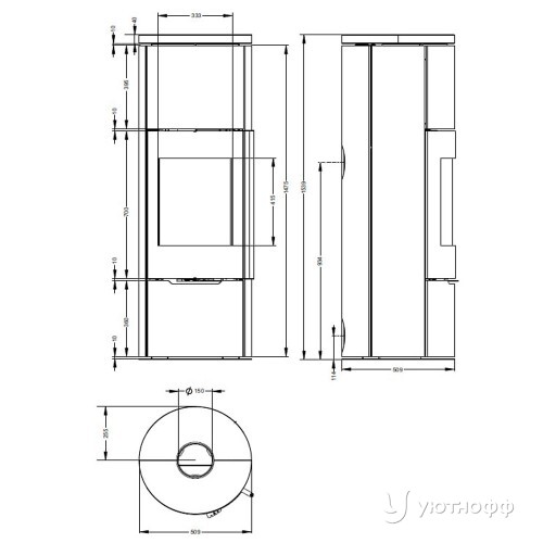 Отопительная печь Астов R1 XL из стали Отопительная печь Астов R1 XL из стали