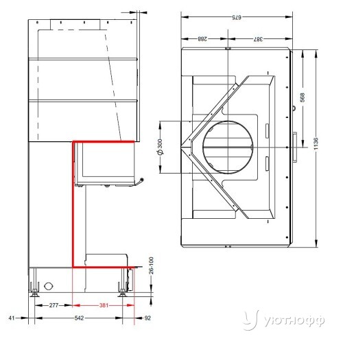 Топка каминная П3С 11074 сталь 10 кВт Топка каминная П3С 11074 сталь 10 кВт
