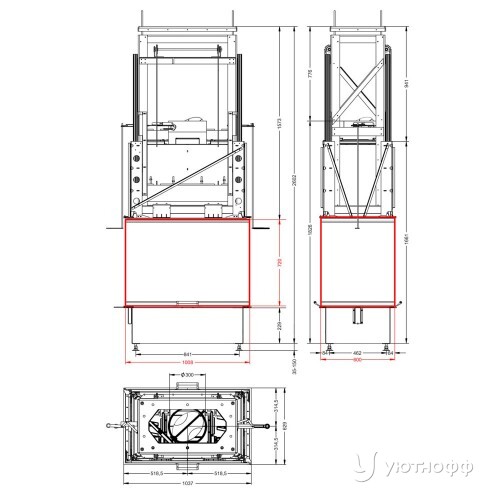 Топка каминная П4С 10072 9 кВт