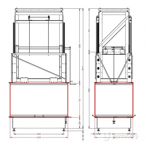Топка каминная П4С 12080 10 кВт