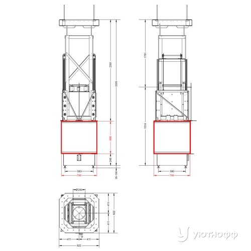 Топка каминная П4С 8070 8 кВт
