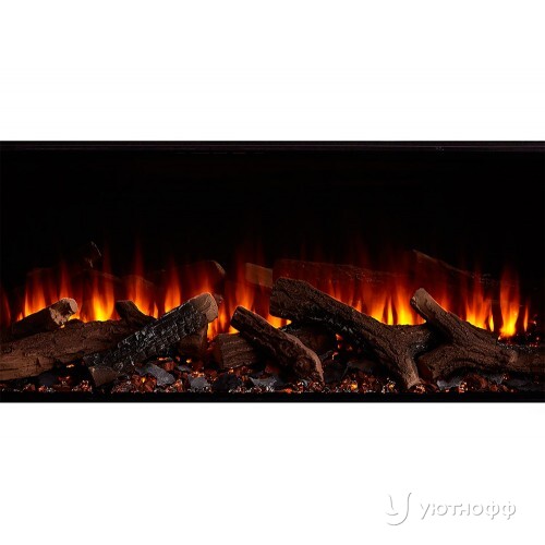 Трехсторонний электрокамин с обогревом New Forest 1200 with Deluxe Real logs