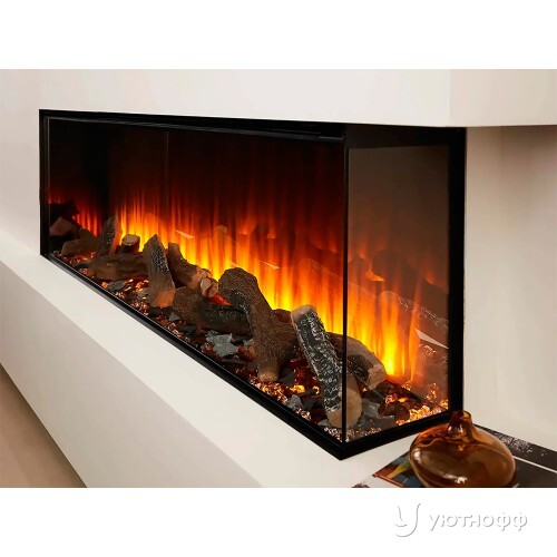 Трехсторонний электрокамин с обогревом New Forest 1600 with Deluxe Real logs