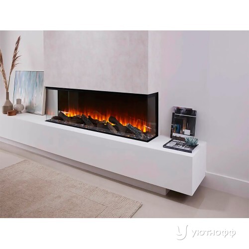 Трехсторонний электрокамин с обогревом New Forest 1600 with Deluxe Real logs