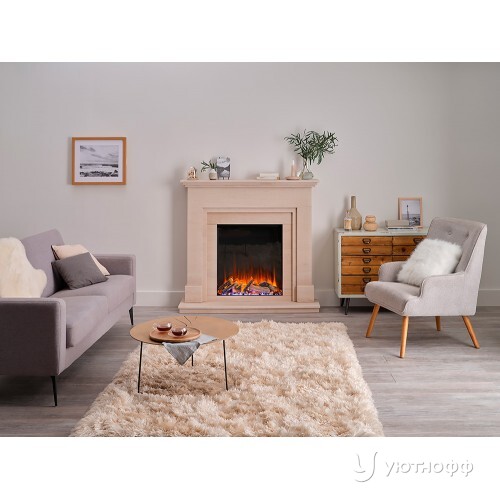 Трехсторонний электрокамин с обогревом New Forest 650SQ with Signature logs