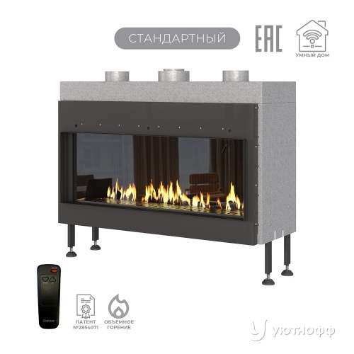 Каминная фронтальная топка на газу Airtone Gassi 1000 с пультом ДУ