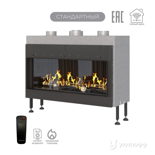 Каминная фронтальная топка на газу Airtone Gassi 1000 с дровами