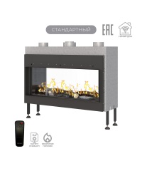 Газовый камин Airtone Gassi 1000 сквозной с дровами