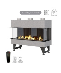 Газовый камин Airtone Gassi 1000 трехсторонний с панелью