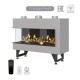 Каминная угловая топка на газу Airtone Gassi 1000 с дровами