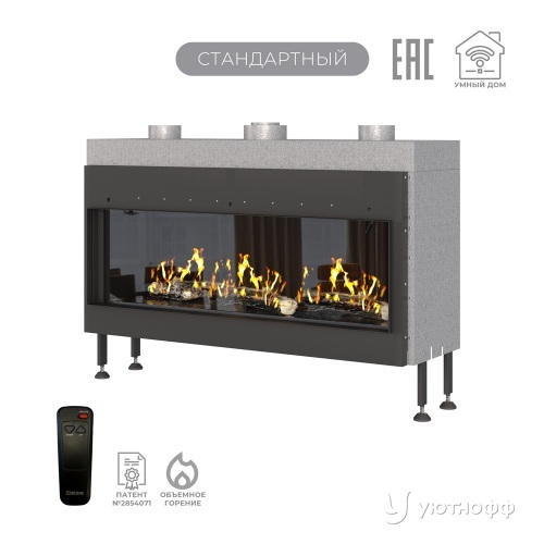 Каминная фронтальная топка на газу Airtone Gassi 1200 с дровами