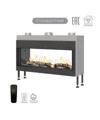 Газовый камин Airtone Gassi 1200 сквозной с дровами
