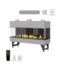 Газовый камин Airtone Gassi 1200 трехсторонний с панелью