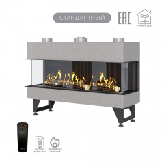 Газовый камин Airtone Gassi 1200 трехсторонний с дровами