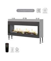 Газовый камин Airtone Gassi 1400 сквозной с дровами