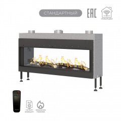 Газовый камин Airtone Gassi 1400 сквозной с дровами