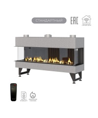 Газовый камин Airtone Gassi 1400 трехсторонний с панелью