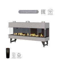 Газовый камин Airtone Gassi 1600 трехсторонний с панелью