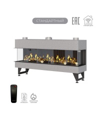 Газовый камин Airtone Gassi 1600 трехсторонний с дровами