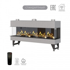Газовый камин Airtone Gassi 1600 трехсторонний с дровами