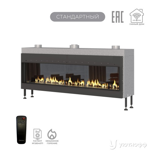 Каминная фронтальная топка на газу Airtone Gassi 1800 с пультом ДУ