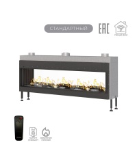 Газовый камин Airtone Gassi 1800 сквозной с дровами
