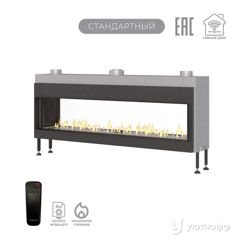 Каминная сквозная топка на газу Airtone Gassi 1800 с пультом ДУ
