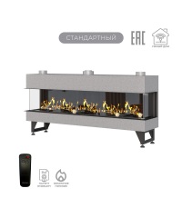 Газовый камин Airtone Gassi 1800 трехсторонний с дровами