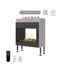 Газовый камин Airtone Gassi 600 сквозной с дровами