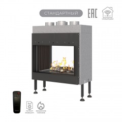 Газовый камин Airtone Gassi 600 сквозной с дровами