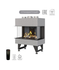 Газовый камин Airtone Gassi 600 трехсторонний с дровами