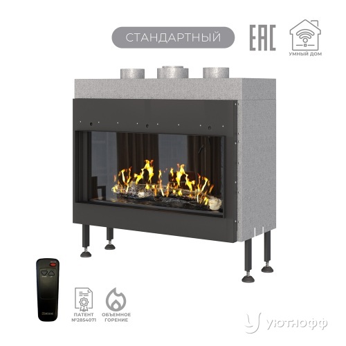 Каминная фронтальная топка на газу Airtone Gassi 800 с дровами