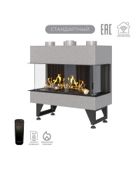 Газовый камин Airtone Gassi 800 трехсторонний с дровами