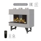 Каминная угловая топка на газу Airtone Gassi 800 с дровами