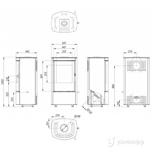 Дровяная печь DEFRO HOME CERES из черной стали Дровяная печь DEFRO HOME CERES из черной стали