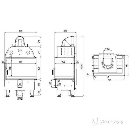 Отопительная топка DEFRO HOME INTRA SM BL угловая Отопительная топка DEFRO HOME INTRA SM BL угловая