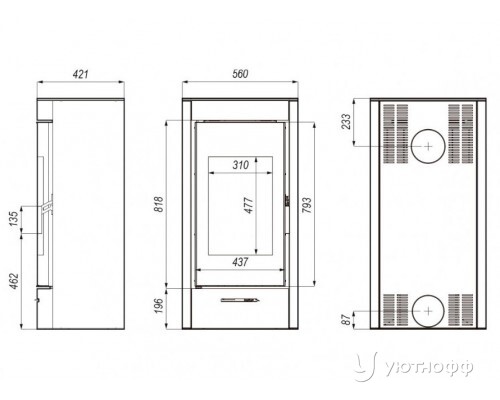 Дровяная печь DEFRO HOME ORTI из стали