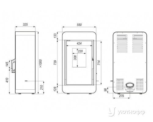 Дровяная печь DEFRO HOME PICO из белой стали