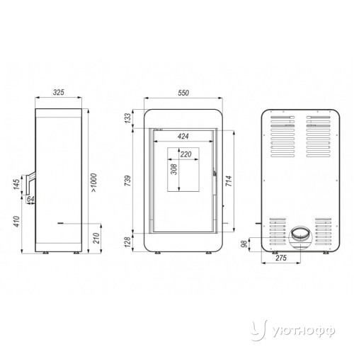 Дровяная печь DEFRO HOME PICO из золотой стали Дровяная печь DEFRO HOME PICO из золотой стали