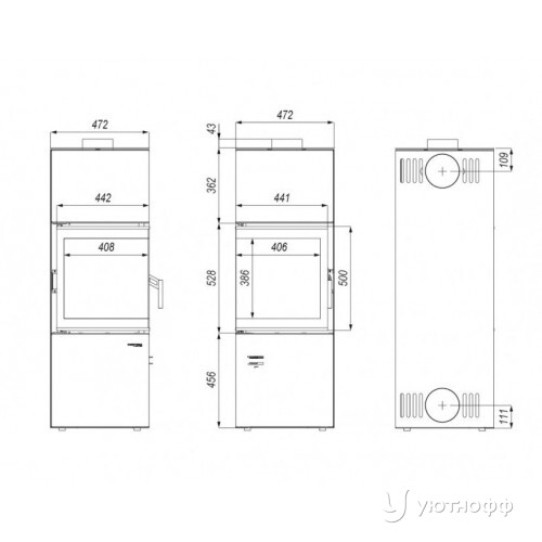 Дровяная печь DEFRO HOME QUADROOM из стали Дровяная печь DEFRO HOME QUADROOM из стали