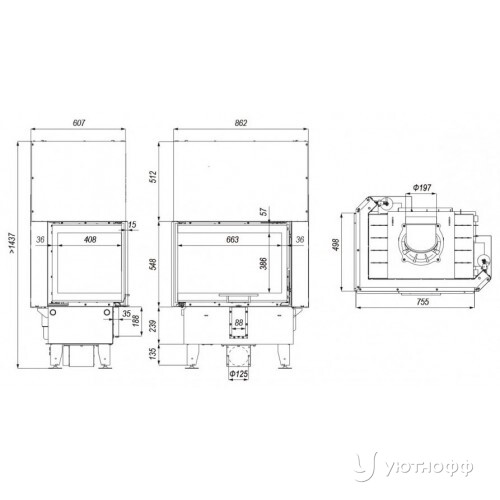 Отопительная топка DEFRO HOME INTRA SM BL G гильотина Отопительная топка DEFRO HOME INTRA SM BL G гильотина