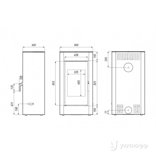 Дровяная печь DEFRO HOME SOLUM из коричневой стали Дровяная печь DEFRO HOME SOLUM из коричневой стали