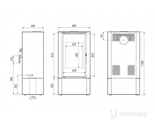 Дровяная печь DEFRO HOME SOLUM LOG из белой стали