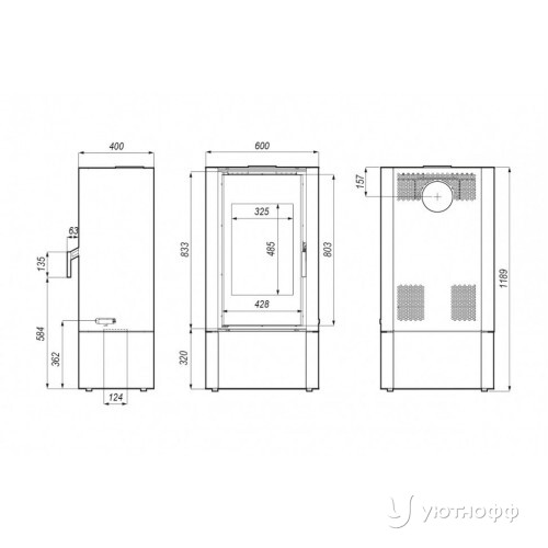 Дровяная печь DEFRO HOME SOLUM LOG из белой стали Дровяная печь DEFRO HOME SOLUM LOG из белой стали