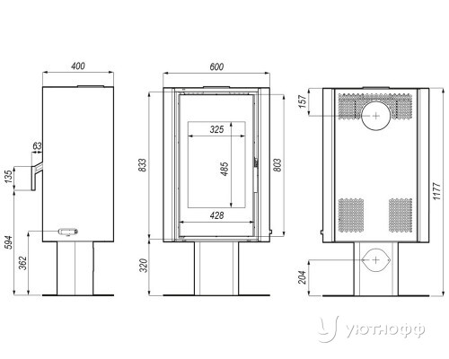 Дровяная печь DEFRO HOME SOLUM TOP из стали